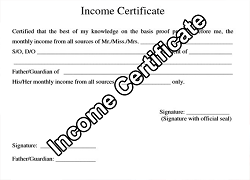 income certificate